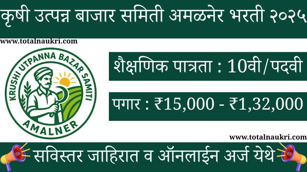 Krushi Utpanna Bazar Samiti Amalner Bharti 2025