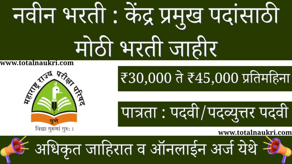 Cluster Head Kendra Pramukh Recruitment 2025