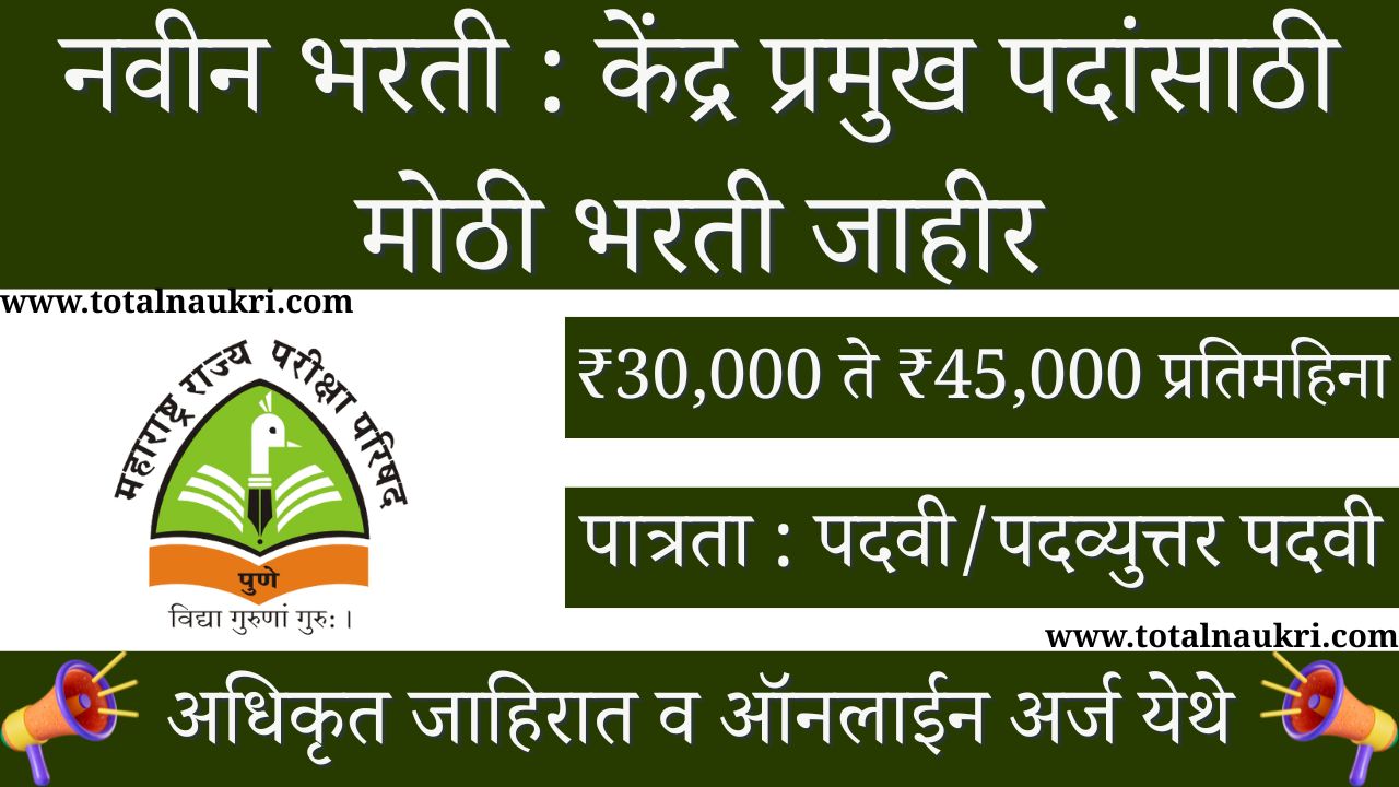 Cluster Head Kendra Pramukh Recruitment 2025