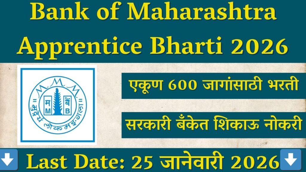 Bank of Maharashtra Apprentice Bharti 2026