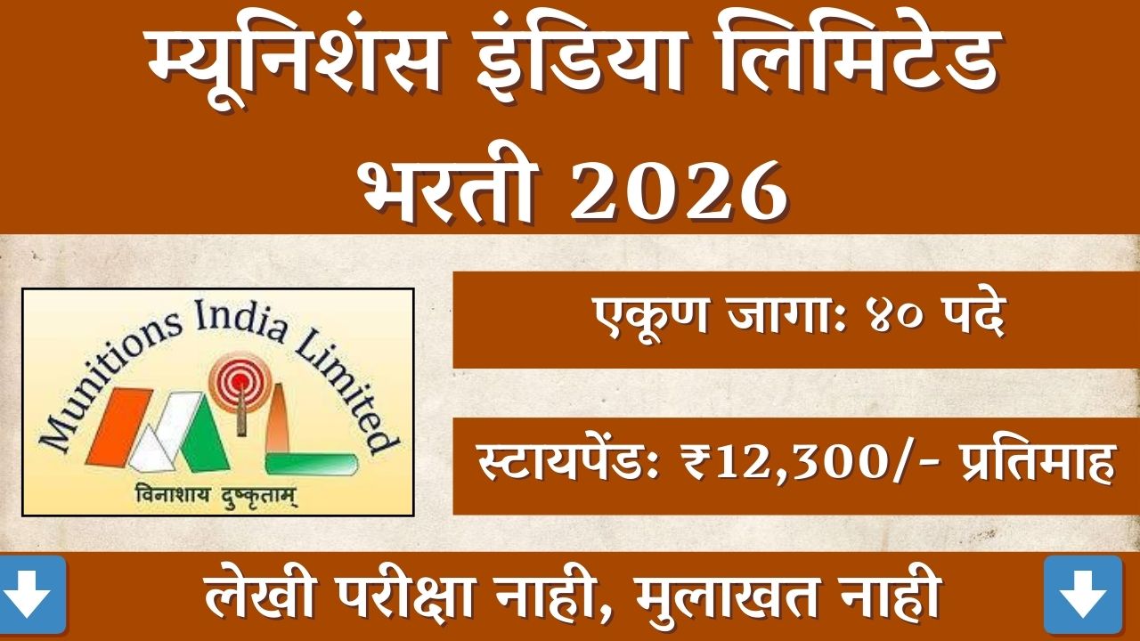 Munitions India Limited Recruitment 2026