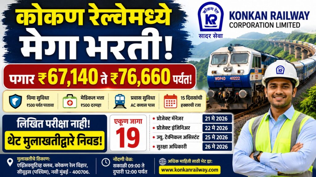 Konkan Railway Walk In Interview 2026