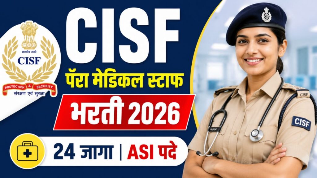 CISF Paramedical Staff Bharti 2026