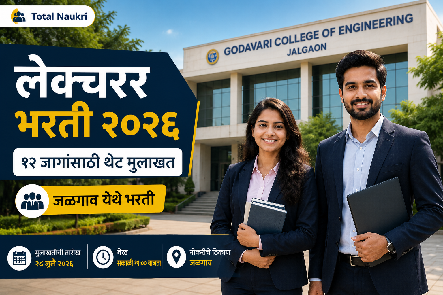 Godavari College Jalgaon Recruitment 2026 feature image