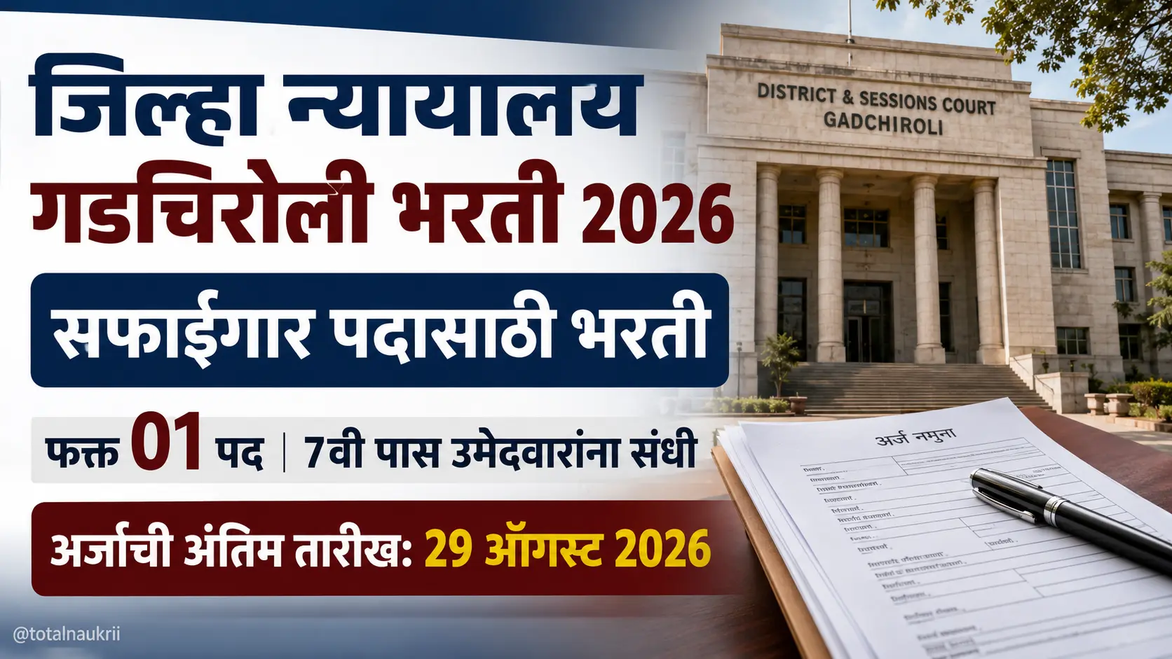 Gadchiroli District Court Recruitment 2026