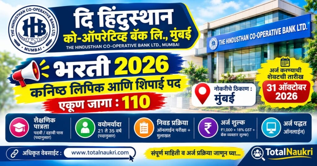 Hindusthan Co-Op Bank Bharti 2026 feature image